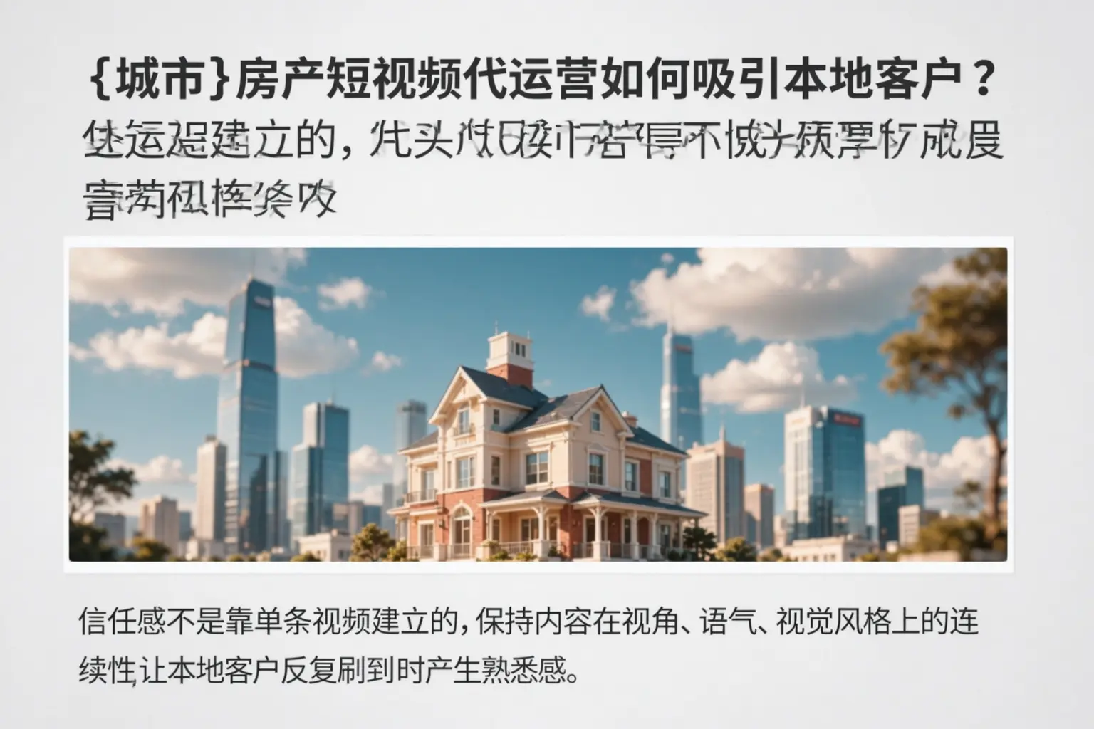 杭州房产短视频代运营如何吸引本地客户?