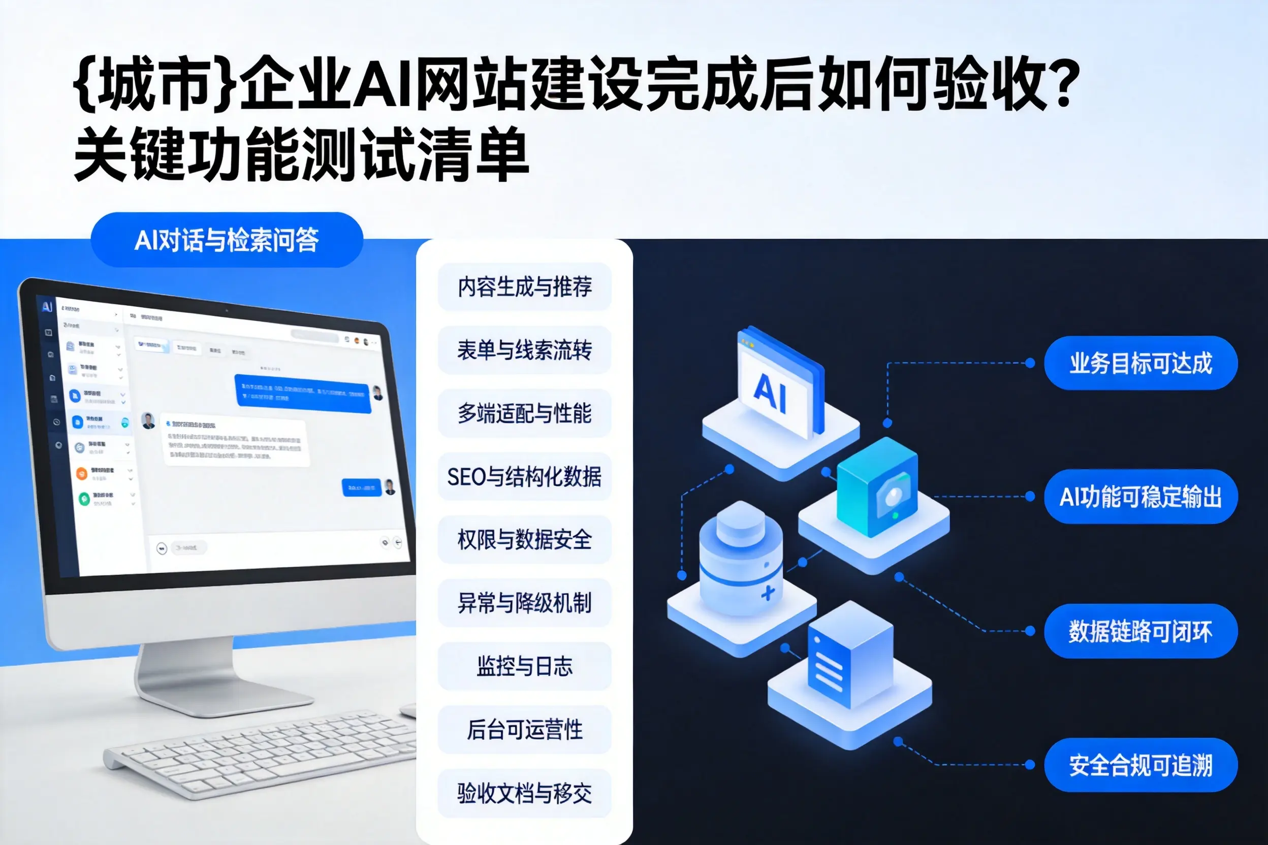 杭州企业AI网站建设完成后如何验收？关键功能测试清单
