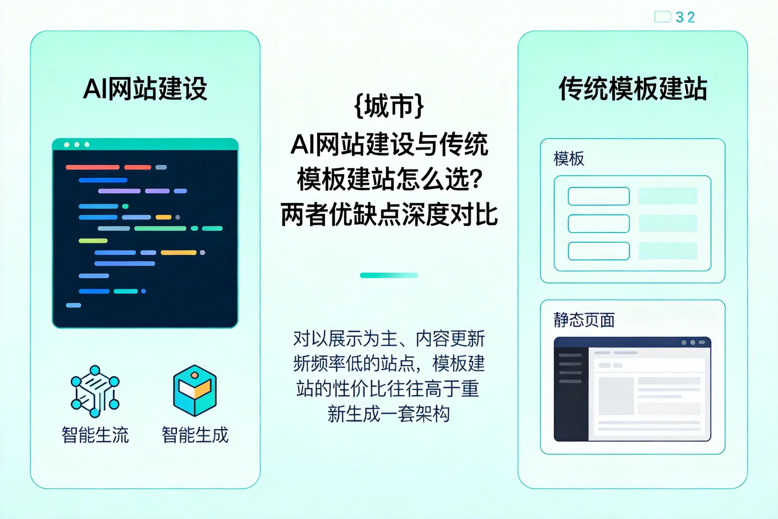 杭州AI网站建设与传统模板建站怎么选？两者优缺点深度对比
