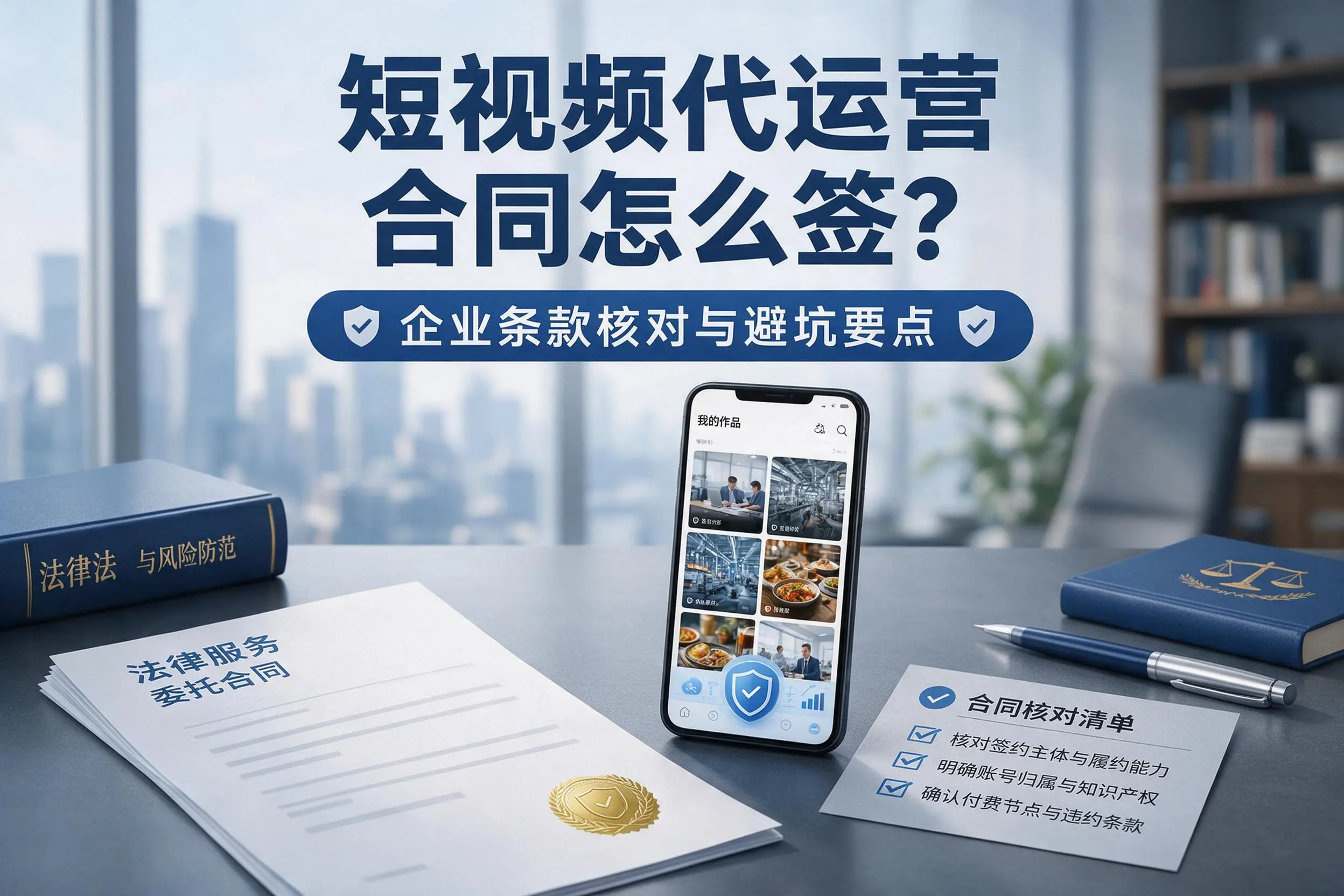 短视频代运营合同怎么签？杭州企业条款核对与避坑要点