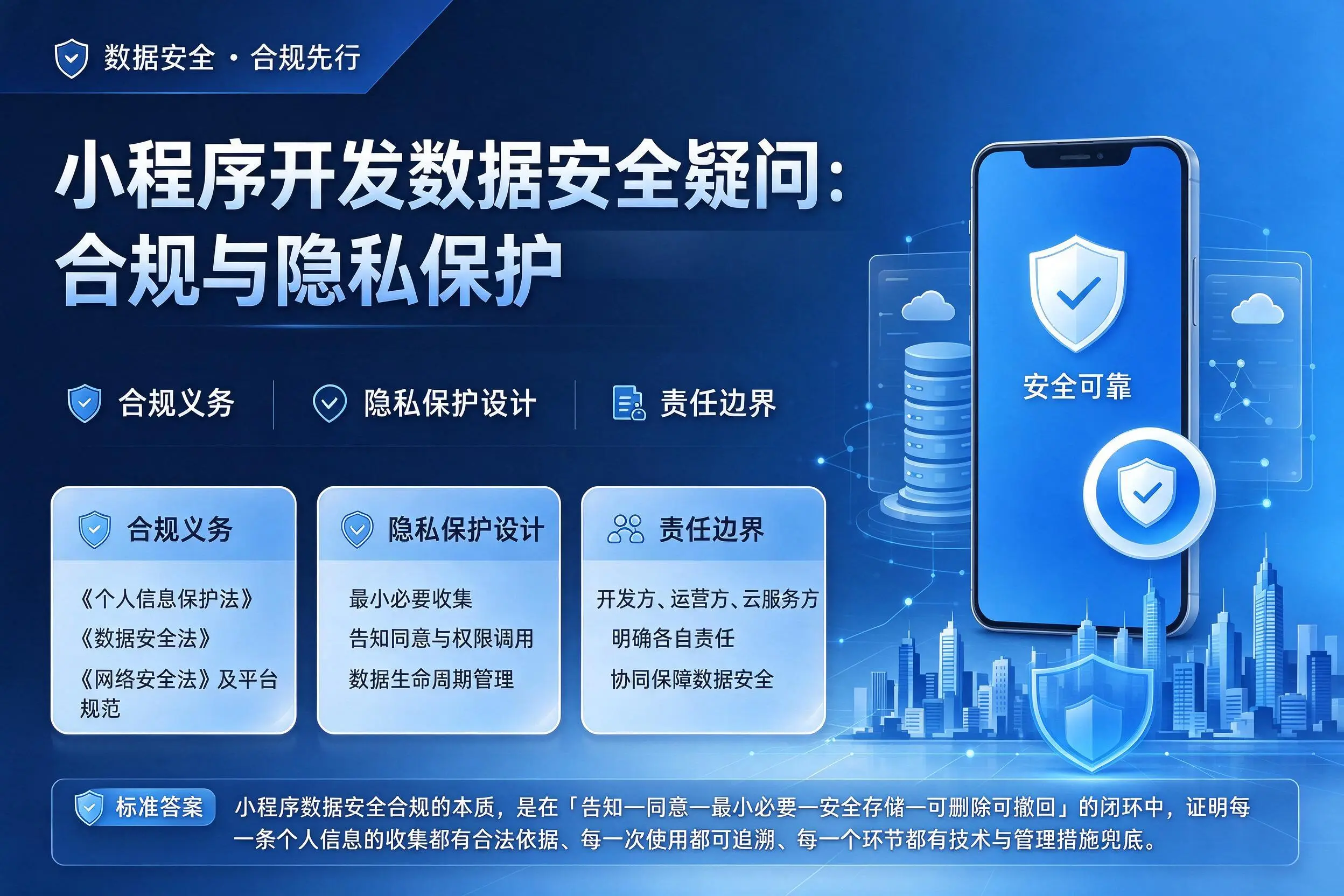 杭州小程序开发数据安全疑问：合规与隐私保护