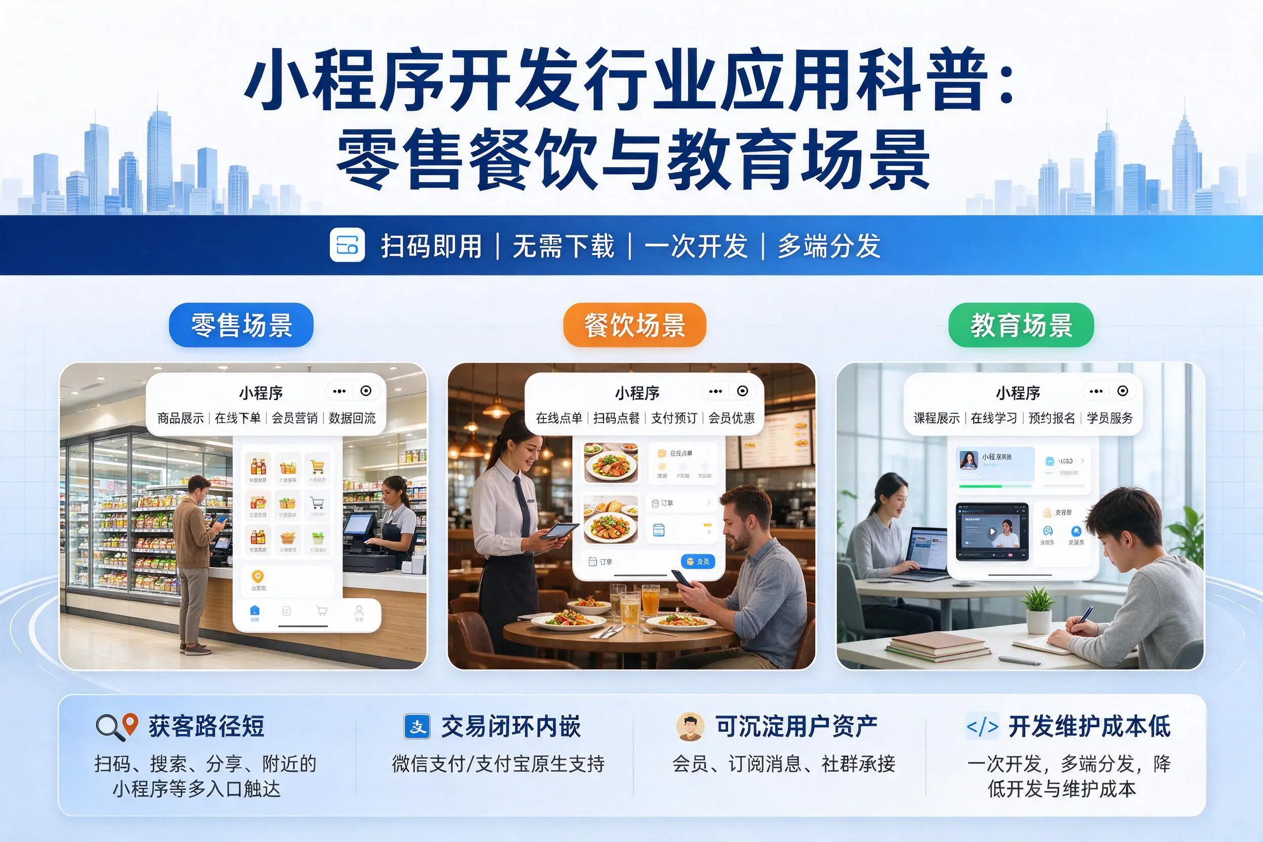 杭州小程序开发行业应用科普：零售餐饮与教育场景
