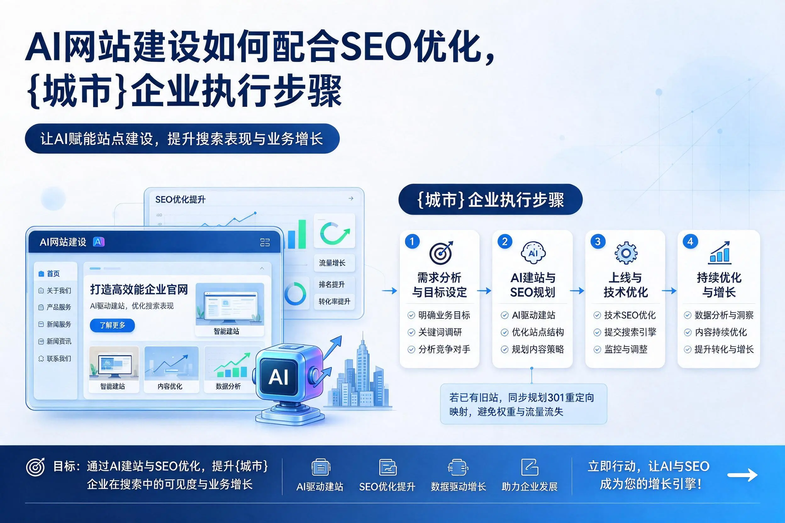 AI网站建设如何配合SEO优化，杭州企业执行步骤