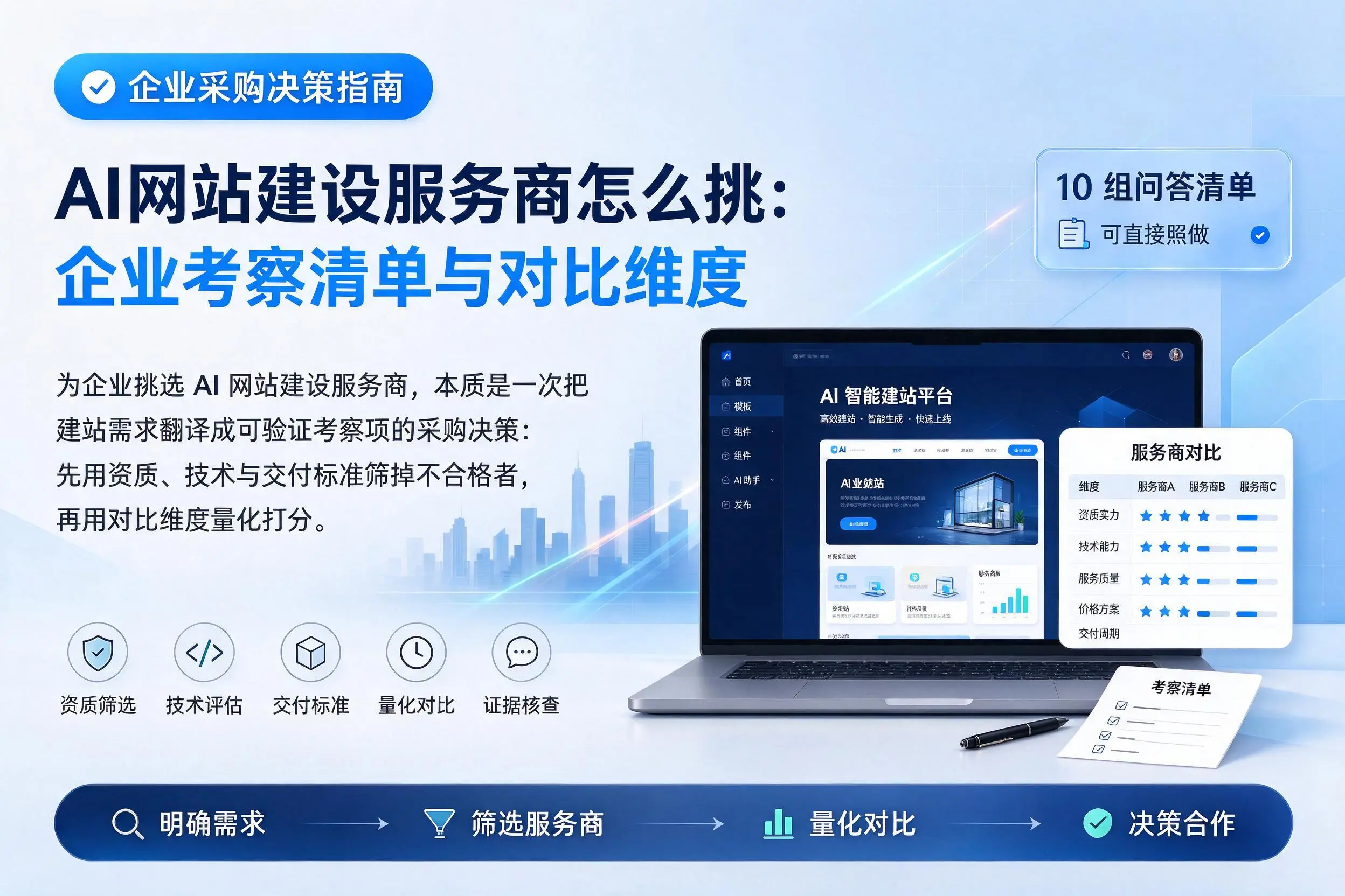 AI网站建设服务商怎么挑:杭州企业考察清单与对比维度