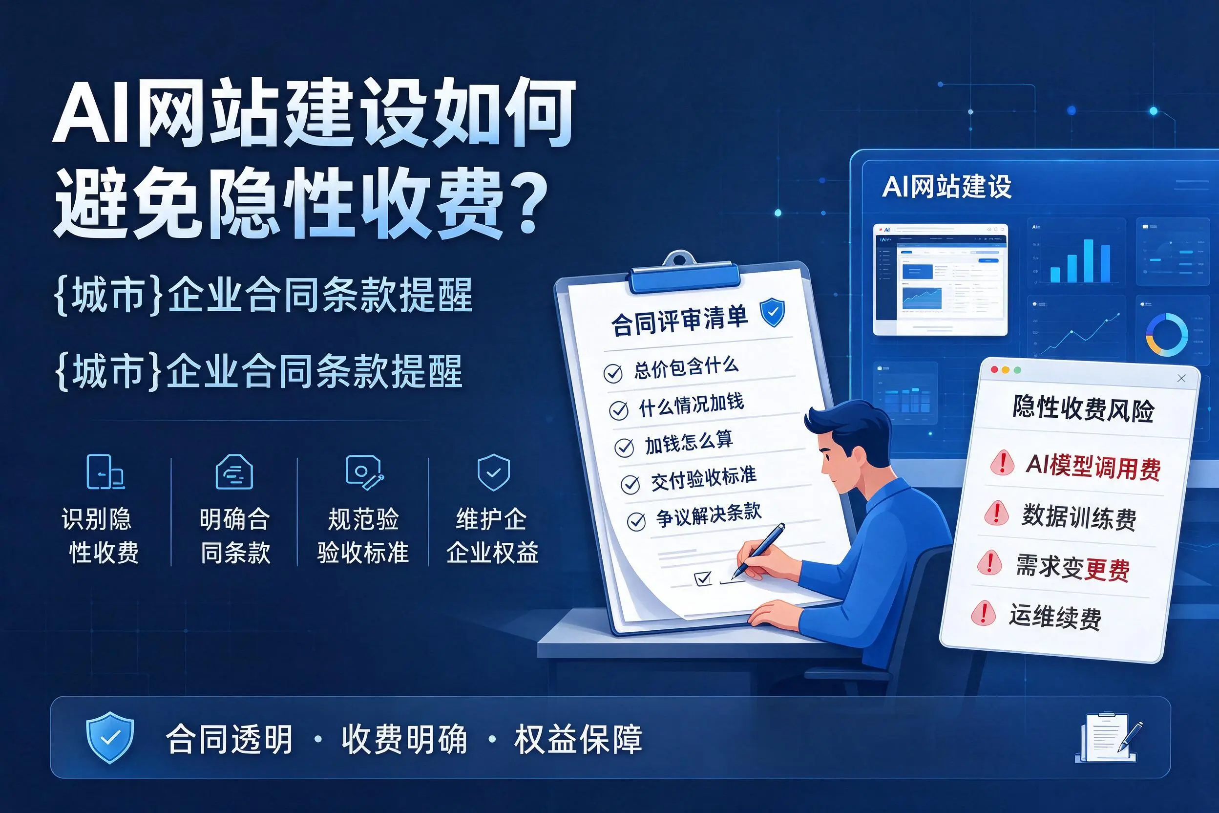 AI网站建设如何避免隐性收费？杭州企业合同条款提醒